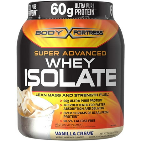 Body Fortress Vanilla Creme Super Advanced Whey Isolate Powder, 2 lbs