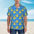 thumbnail image 2 of Balery Cute Yellow Rubber Ducks Camisas hawaianas de manga corta para hombre, camisas playeras de corte holgado, camisas de vacaciones con botones,Medium, 2 of 7