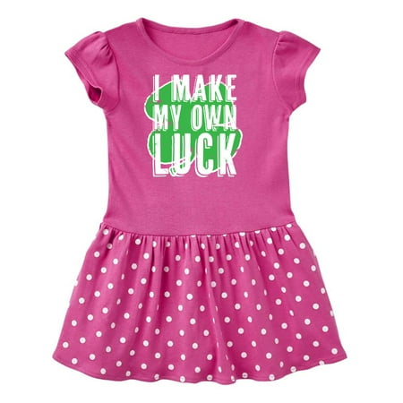 

Inktastic St. Patrick s Day Shamrock Logo Weathered I Make My Own Luck! Gift Toddler Girl Dress