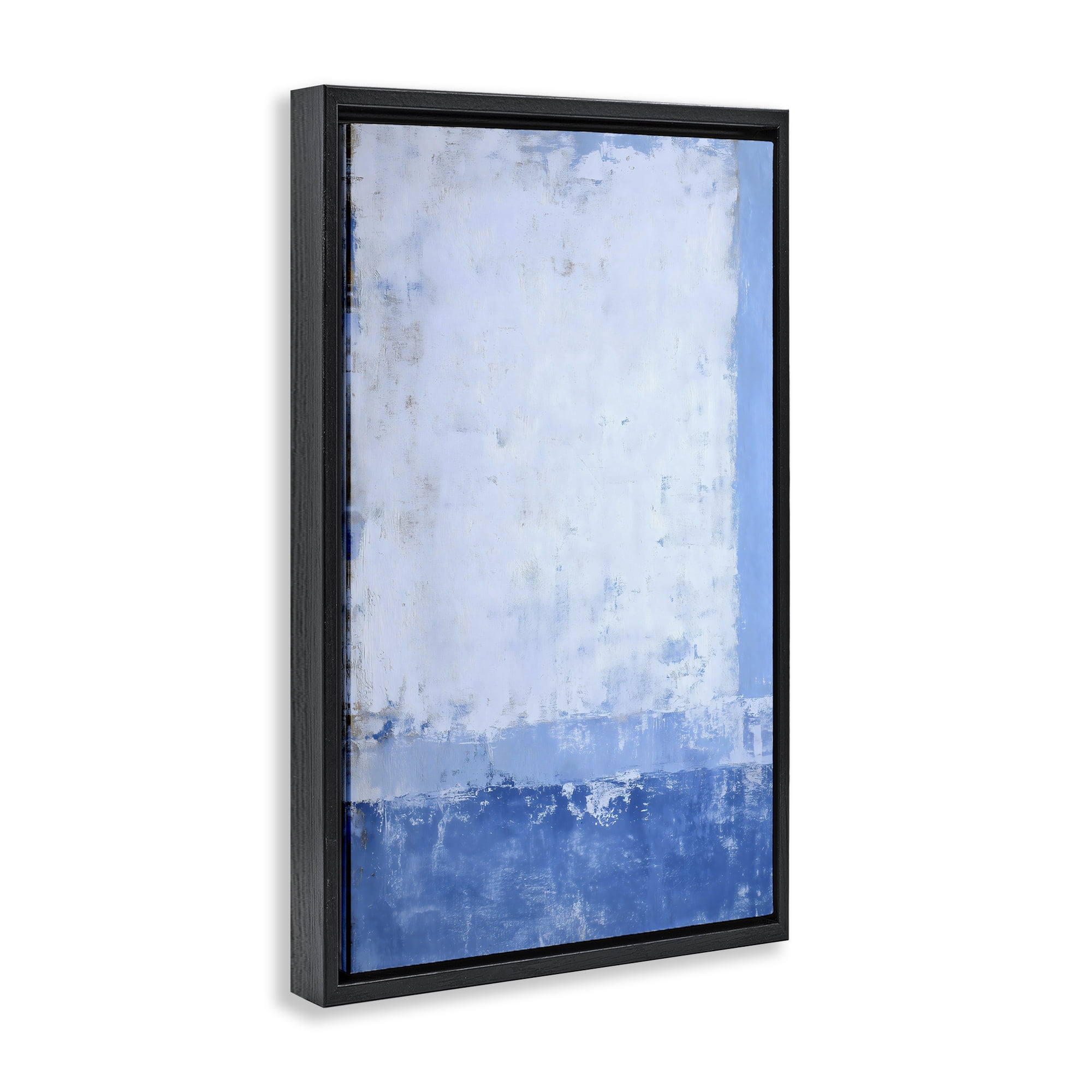 Stupell Industries Blue & White Abstract Black Framed Floater Canvas Wall Art, design by Gina Kelly