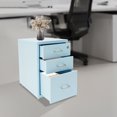 thumbnail image 4 of Modern Free-Standing File Cabinet 3 Drawers Blue Cold-Rolled Steel for Office Storage, 4 of 13