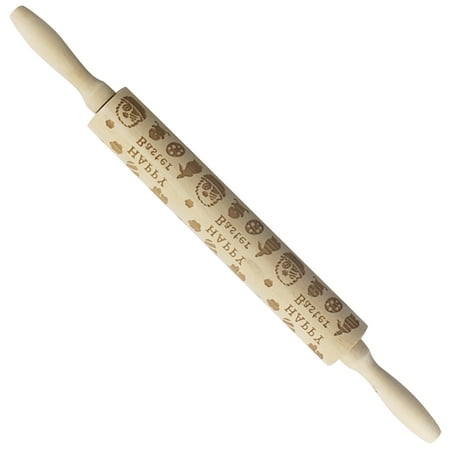 

Utoimkio Easter Decorations for the Home Wooden Easter Bunny Carrot Rolling Pin Printed Cookie Dough Stick Easter Decor