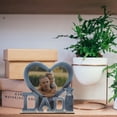 thumbnail image 2 of Phenofice Heart Shaped Picture Frame I Love Dad Metal Photo Frame Silver 4X3.5CM Inner Frame 1Pcs Collection, 2 of 4