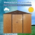 thumbnail image 4 of 8ft x 6ft Outdoor Metal Storage Shed with Floor Base,Coffee(W540S00014), 4 of 7