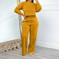 thumbnail image 6 of successthop Womens Lounge Sets Solid Color Croped Crewneck Long Sleeve Shirts and Wide Leg Long Pants Comfy Trendy Pajamas Lounge Set Loungewear Summer Outfits, 6 of 7