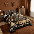 thumbnail image 3 of Manfei Rustic Bear Full Size Comforter Sets,Buffalo Plaid Grid Hunting Deer Farmhouse Cabin Retro Southwest Aztec Tribal Bedding Sets Reversible 3 Pieces, 3 of 7