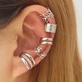 5Pcs Sparkling Ear Cuff Gold Non Pierced Ear Cartilage Clip On Wrap