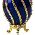 thumbnail image 4 of Jewelry Gift Box for Necklace Swarovski Crystals Winding Egg with Crown Blue Imperial Egg Jewelry Box (Small) 1.57 x 2.9-inch Desk Trinkets Unique Boxes, 4 of 8