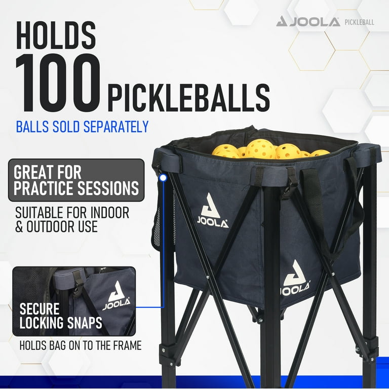 JOOLA Portable Pickleball Ball Holder Caddy with Wheels for Indoor