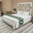 thumbnail image 1 of Abstract Bed Runner, Modern Pattern of Geometric Shapes Streaks Digital Colorful Art Squares, Decorative Accent Bedding Scarf for Hotels Homes and Guestrooms, Queen, Multicolor, by Ambesonne, 1 of 2
