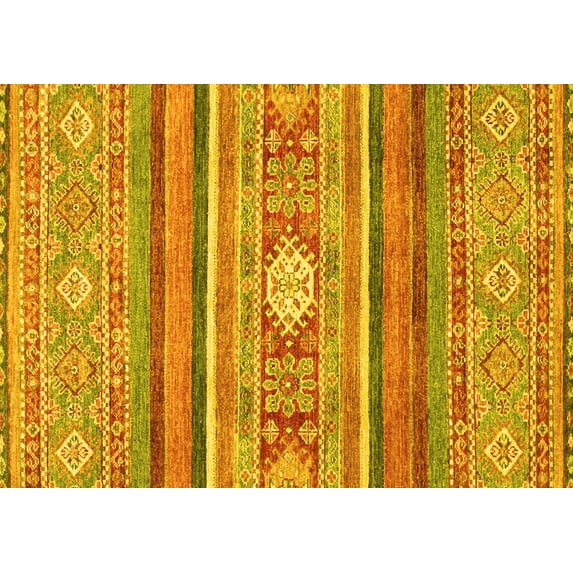 Ahgly Company Indoor Rectangle Abstract Yellow Modern Area Rugs, 5' x 8'