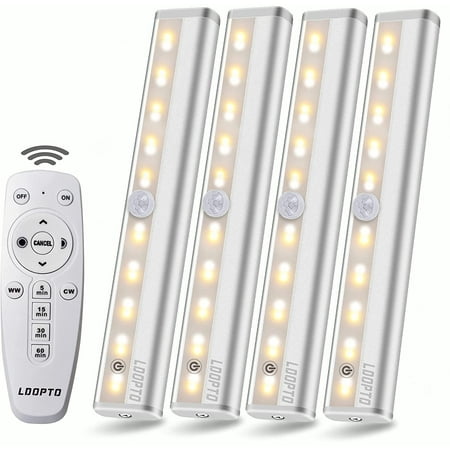 

Under Cabinet Lights Wireless With Remote Control Dimmable Battery Operated Led Closet Lights Stick-On Kitchen Lighting With Timer For Kitchen Shelf Hallway Stairs Multiple Colors 4 Pack