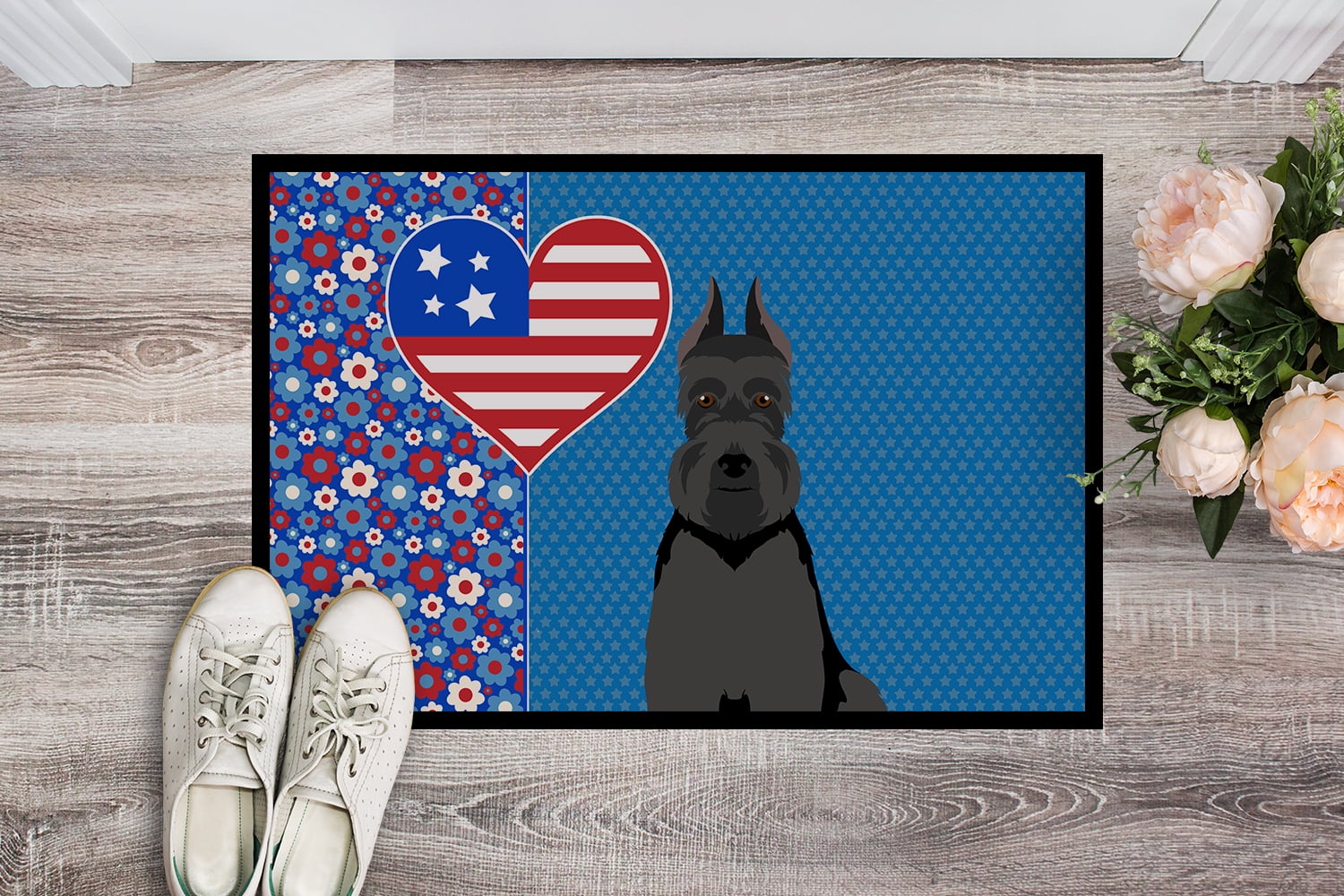 Black Schnauzer Indoor or Outdoor Mat 24x36 36 in x 24 in