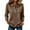 Light Brown #002, variant on Women's Polo Shirts 3/4 Sleeve Quick Dry Casual Business Collared Shirt Tennis Golf Work Tops, L