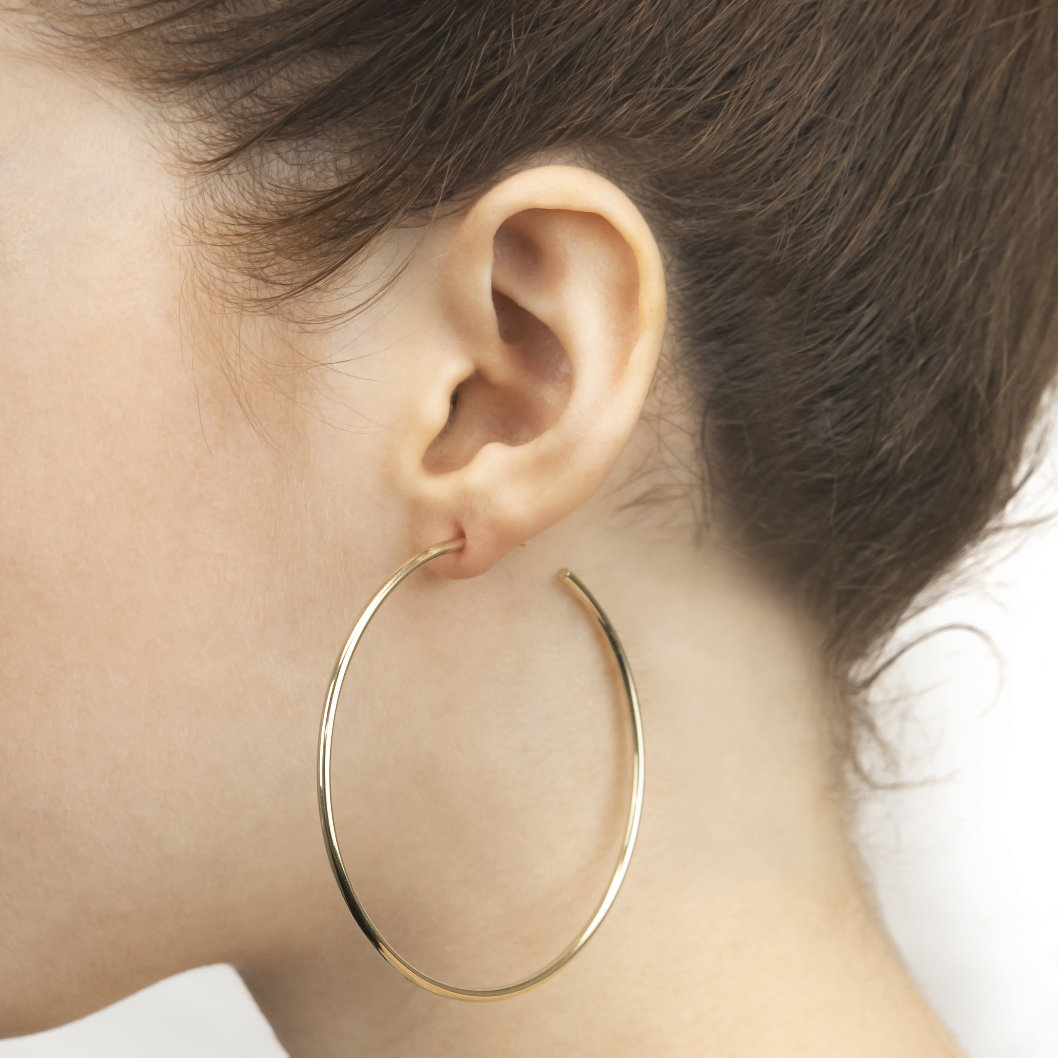 Vintage Silver Circle Hoop Earrings Medium-Large Size, Light Boho Dangle  Jewelry for Women
