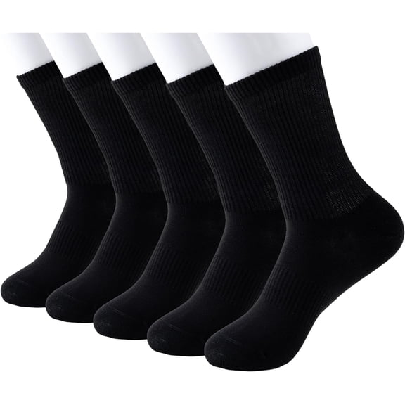Womens Crew Socks 5 Pairs Arch Support Lightweight Thin Casual Calf Socks Size 6-11