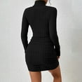 thumbnail image 5 of Women's Casual Sweater Dress Turtleneck Ribbed Bodycon Long Sleeve Mini Knit Dresses 2024 Fashion, 5 of 9