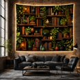thumbnail image 6 of Tiered Wooden Bookshelf with Filled Abundance Books Greenery, Mystical Fantasy for Space Lovers, Galaxy Room Decor, Mother'S Day Gift, Tapestry Wall Hanging for Bedroom and Dorm, 6 of 7