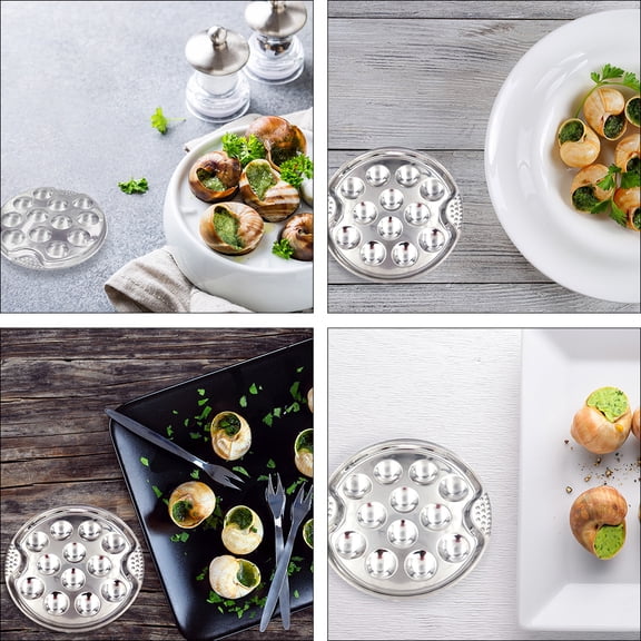2 Pcs Stainless Steel Spiral Grilled Pan Escargot Cooking Plates BBQ Baking Tray Kitchen Tool Set