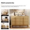 thumbnail image 5 of Mid Century 6 Drawer Dresser for Bedroom, Wide Modern Chest of Drawers with Curved Profile Design, Wood Closet Clothes Storage Organizer for Bedroom, Living Room, 5 of 10