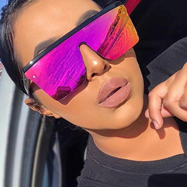 Gafas de sol de montura grande de tendencia europea y americana, gafas de sol retro de una pieza personalizadas para hombre, gafas de calle para mujer