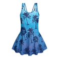 thumbnail image 4 of Uourmeti Tropical Palm Tree Print Girls' One Piece Swim Dress - Quick Dry Skirted Bathing Suit for Beach & Pool, Soft Stretchy Swimwear for Kids 3-13 Years, 4 of 8