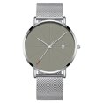thumbnail image 2 of Reloj de pulsera de cuarzo informal de negocios con correa de malla para hombre ultrafino a la moda (A) Tmvgtek Para estrenar, 2 of 6