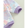 thumbnail image 6 of TSEXIEFOOFU Baby Girl Boy Sweatshirt Romper Floral Print Crew Neck Long Sleeve Snaps Jumpsuit for Toddlers, 0-24 Months, 6 of 8
