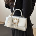thumbnail image 3 of Women's Flap PU Leather Crossbody Bag Elegant Top Handle Square Handbag Candy Color Shoulder Bag with Small Purse for Daily Use and Commuter, 3 of 10