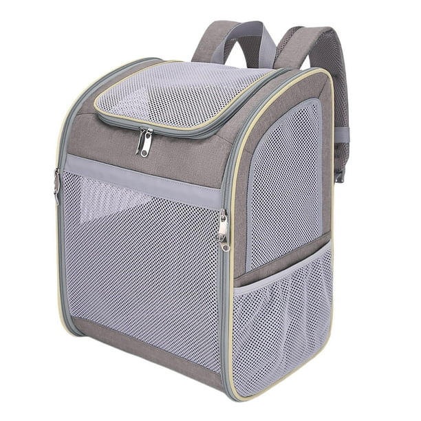 Mochila para mascotas, bolsa de viaje para mascotas, soporte con hebilla, bolsa de transporte ventilada, plegable para viajes, caminar, en bicic Caqui