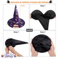 thumbnail image 6 of PMU Halloween Party Accessories Decoration Costume Witch Hats Purple/Gold Poloyester Pkg/1, 6 of 8