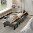 thumbnail image 2 of LAZZO 5-in-1 Convertible Sleep Chair Bed, Comfy Folding Sleeper Chair for Adults with Adjustable Backrest, Side Pockets & Pillow, Dark Gray, 2 of 9