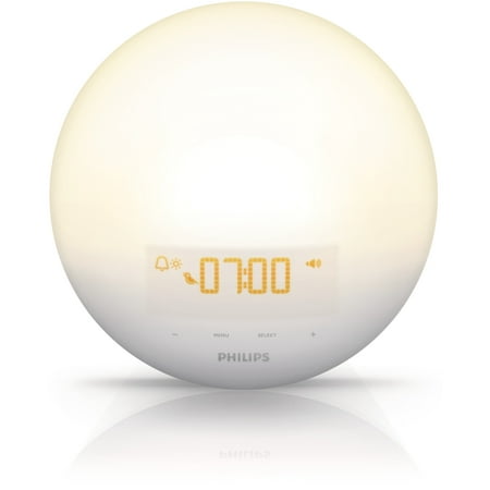 Philips Wake-Up Light Therapy with Sunrise Simulation Alarm Clock and Sunset Fading Night Light, White,