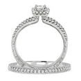 thumbnail image 3 of 1.25 Carat Bridal Set two row halo with Princess Cut Diamond in 10k white Gold, 3 of 3
