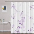 thumbnail image 6 of Royal Purple Shower Curtain Modern Marble Fabric Shower Curtains for African American Woman Black Girl Bathroom Set with Hooks Bath Decor Gradient from White Lavender Dark Purple Plum Eggplant, 6 of 6