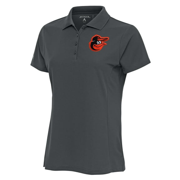 Women's Antigua Charcoal Baltimore Orioles Logo Legacy Pique Polo