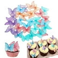 thumbnail image 4 of Sylvtty 40/48Pcs Cake Decoration Wafer Paper Flower Cake Toppers Edible Butterfly Flower Cupcake Decoration Birthday Party Accessories, 4 of 7