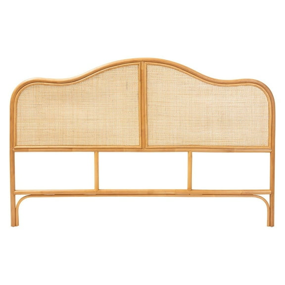 bali & pari Adelita Natural Rattan Arched Headboard - Handwoven Cane Panel