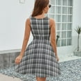 thumbnail image 6 of Black White Grey Simple Scott Plaid Tartan Buffalo Check Dress Summer Street Style Dresses Female Sleeveless Printed Sundress, 6 of 7
