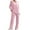 Pink, variant on Solid Lounge Sets for Women Long Sleeve Lepal V Neck Shirt Loose Long Pants Fall Winter Tracksuits Casual 2PC Sets with Pockets Black S