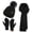 Black, variant on FZ FANTASTIC ZONE Womens Winter Beanie Hats Long Scarf Neck Touchscreen Gloves Set Knitted Pompom Cap with Thermal Fleece Lined