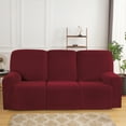 thumbnail image 2 of SHANNA Stretch Recliner Sofa Cover Sofa Slipcover, 3 Seater Couch Cover Furniture Protector, Burgurdy, 2 of 9