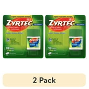 (2 pack) Zyrtec 24 Hour Allergy Relief Tablets with 10 mg Cetirizine HCl, 90 Ct