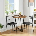 thumbnail image 3 of VECELO 31.5" Round Dining Table with Metal Legs for Kitchen Living Room Coffee Table Bristro Table, Brown, 3 of 7