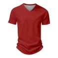 thumbnail image 5 of ADSSDQ Mens Quick Dry V Neck T-Shirts Workout Soft Short Sleeve Moisture Wicking Running Athletic Gym Casual Tee Tops Red L, 5 of 5