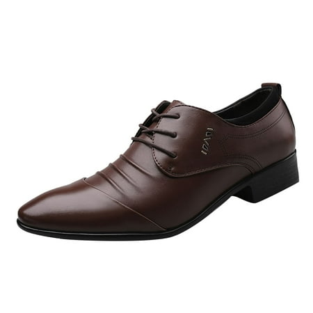 

Vedolay Men s Oxfords Men s Dress Shoes Classic Calfskin Leather Wedding Oxford Formal Shoes(Brown 11)