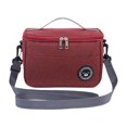 thumbnail image 2 of Insulated Lunch Bag, Large Capacity Oxford Cloth Picnic Tote with Shoulder Strap, Waterproof & Leakproof Food Container for Adults & Students, Burgundy, 2 of 10