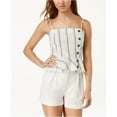 thumbnail image 2 of J.O.A. $70 Womens New 1030 White Striped Sleeveless Peplum Top L B+B, 2 of 2