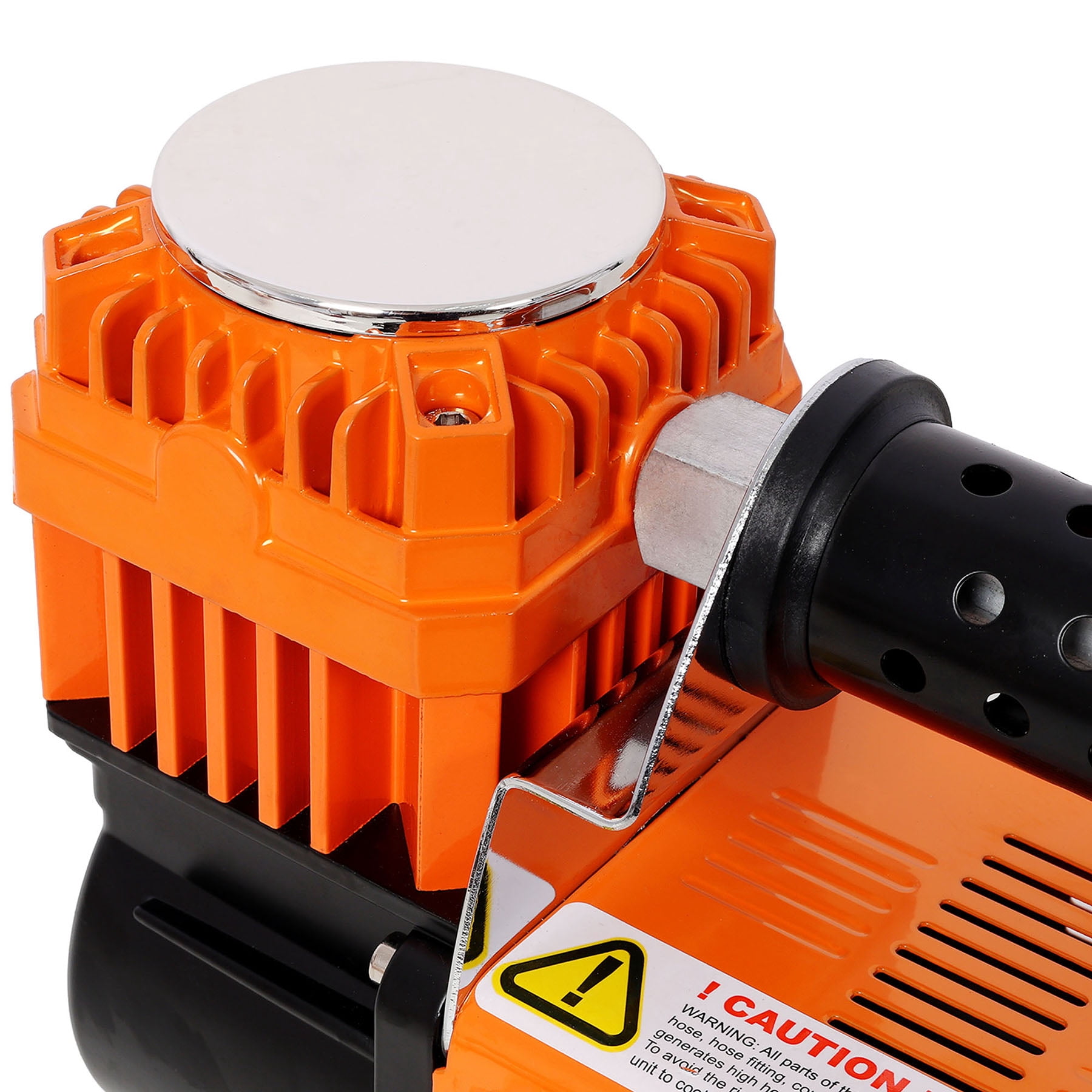 12V Air Compressor Tire Inflator Black and Orange with Pressure Gauge Maximum 150 PSI for Car SUV RV Truck