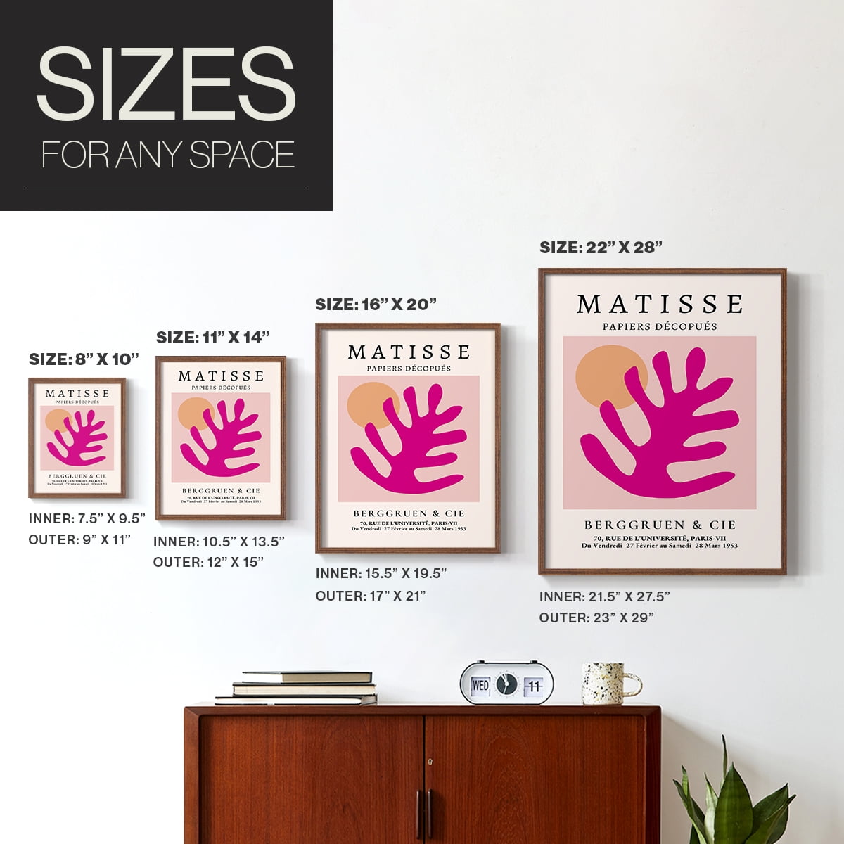 Matisse CLIV Framed Print in Brown Solid Wood 8 x 10 Framed Print